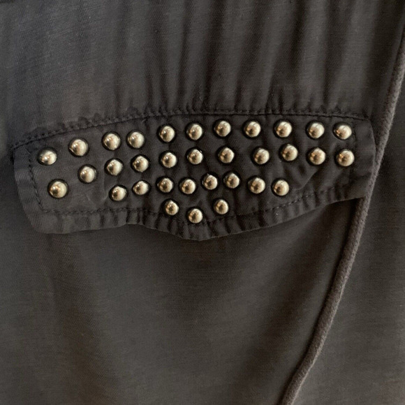 Rock & Republic Jacket Women's Sz XL Drape Collar Stud Deco Sleeve Tabs Velour - Picture 3 of 7